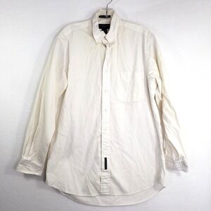 Abercrombie Fitch Shirt Mens 15-33 White Button Down Fine‎ Pinpoint Cotton Dress